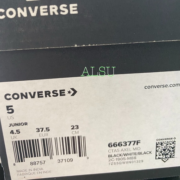 Converse Ctas Axel Mid Canvas Black y/Women’s - Picture 10 of 10